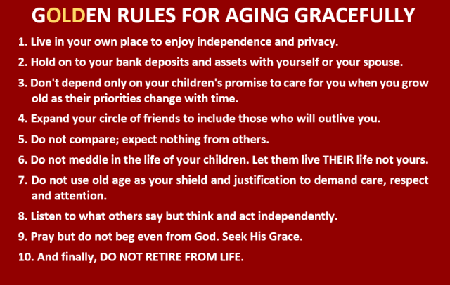 Golden Rules for aging Gracefully